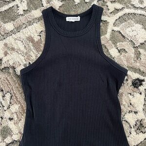 Good American Black Ribbed Tank Top